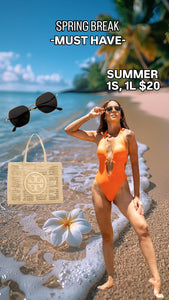 Sunset Orange One Piece Bikini