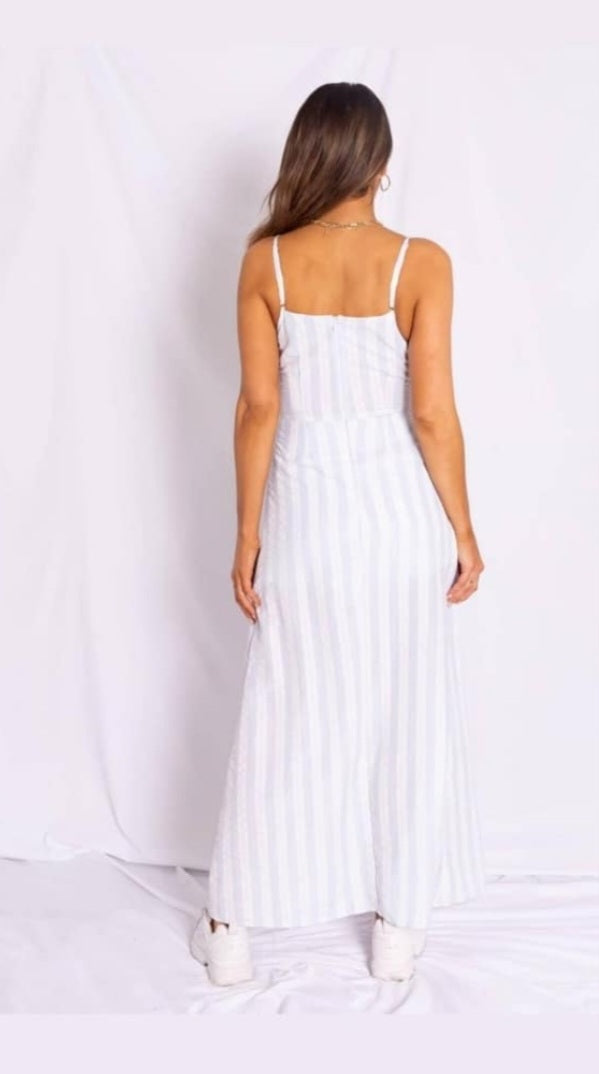 White Baby Blue Romper