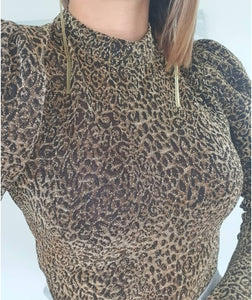Cheetah Animal Print Gold Puffy Bodysuit