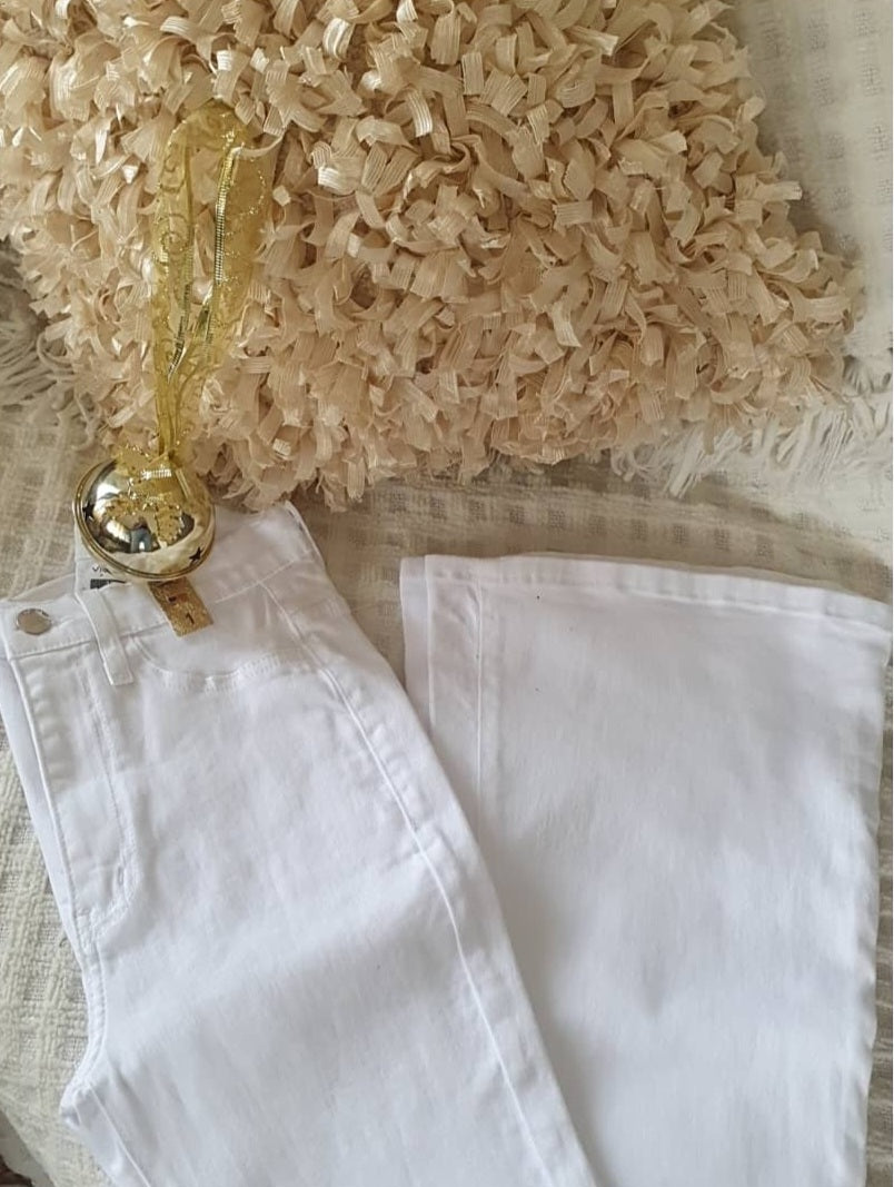 Perfect High Waist Flare White Jeans