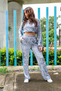 SKY BLUE VELVET SET