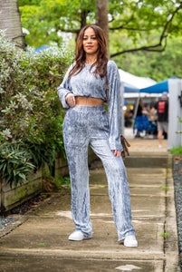 SKY BLUE VELVET SET