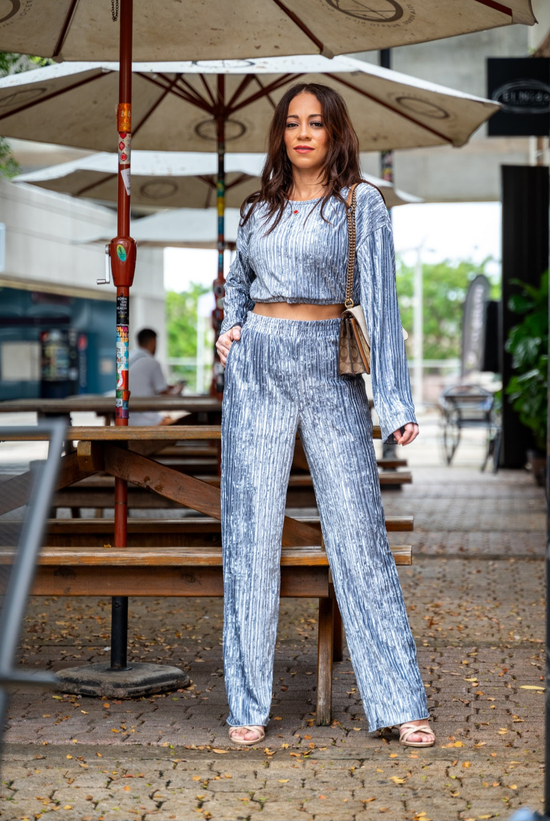 SKY BLUE VELVET SET