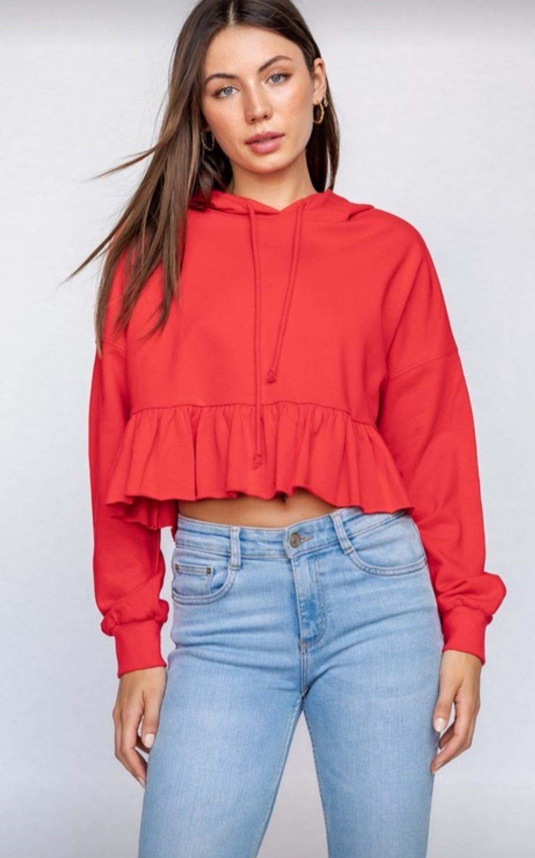 Ruffle Hoodie Sexy Sweater