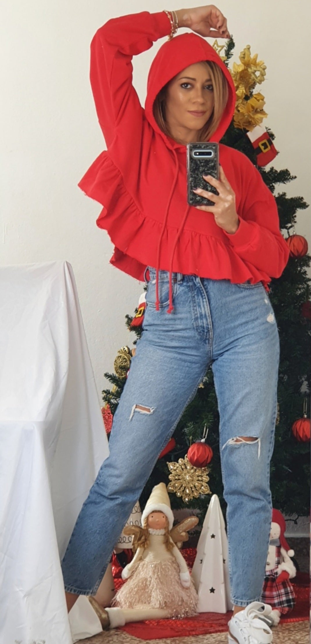Ruffle Hoodie Sexy Sweater