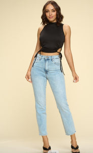 Cutout Lovely Black Top