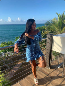 Océano Blue Party Dress & Cover Up