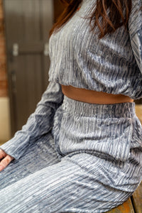 SKY BLUE VELVET SET