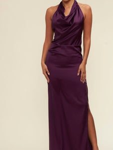 "Midnight Bloom Satin Dress"